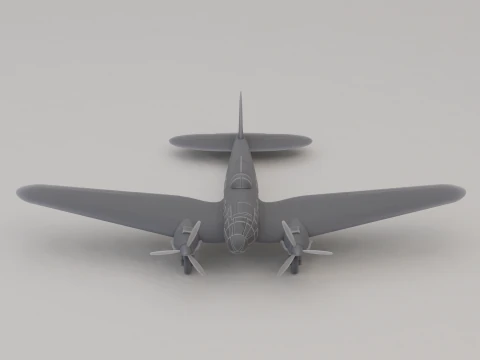 Heinkel-He-111 Medium Bomber Germany WWII 1936 3D Print Model
