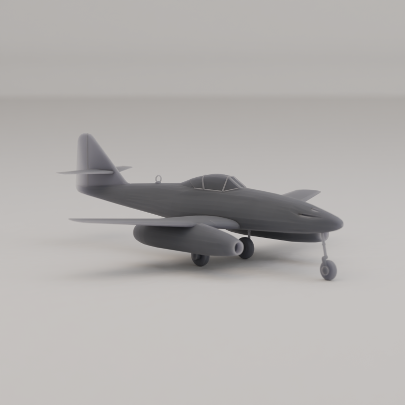 Messerschmitt Me 262 Avcı Uçağı Almanya İkinci Dünya Savaşı 1944 3D Baskı Modeli .c4d .max .obj .3ds .fbx .stl .blend 