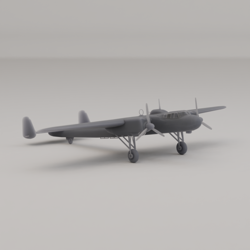 डोर्नियर डू 17 लाइट बॉम्बर जर्मनी द्वितीय विश्व युद्ध 1936 3D प्रिंट मॉडल .c4d .max .obj .3ds .fbx .stl .blend