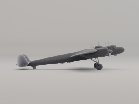 डोर्नियर डू 17 लाइट बॉम्बर जर्मनी द्वितीय विश्व युद्ध 1936 3D प्रिंट मॉडल