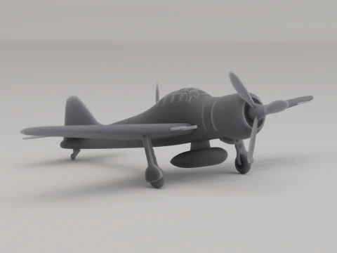 Mitsubishi A6M Zero Carrier Fighter Japan 2. Weltkrieg 1940 3D Druckmodell