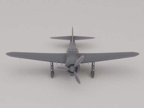 미쓰비시 A6M 제로 캐리어 전투기 일본 제2차 세계대전 1940 3D 프린트 모델