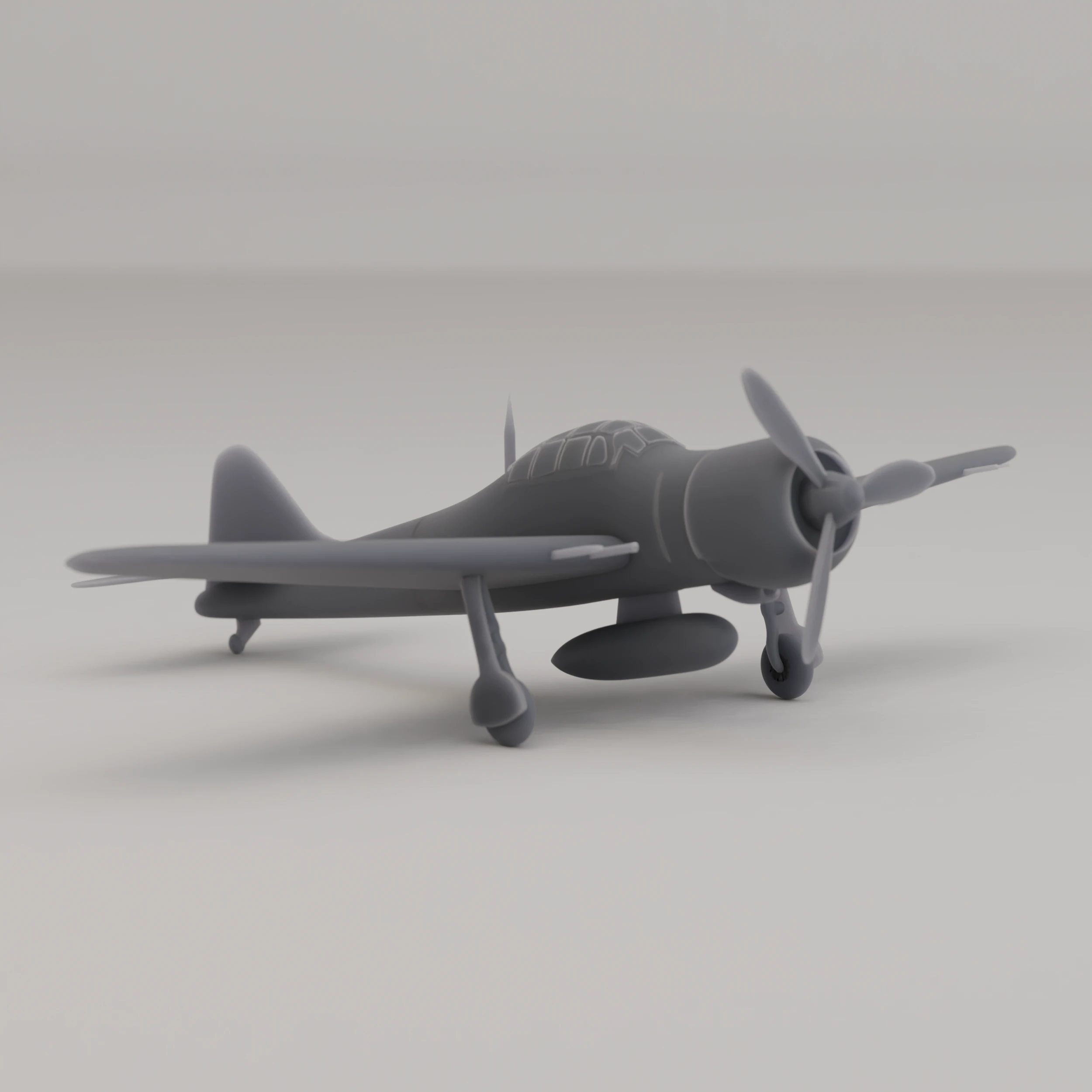 Mitsubishi A6M Zero Carrier Fighter Japan WWII 1940 3D Print Model .c4d .max .obj .3ds .fbx .stl .blend 