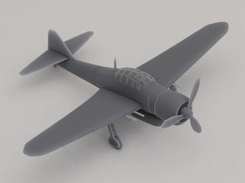 Mitsubishi A6M Zero Carrier Fighter Japan WWII 1940 3D Print Model