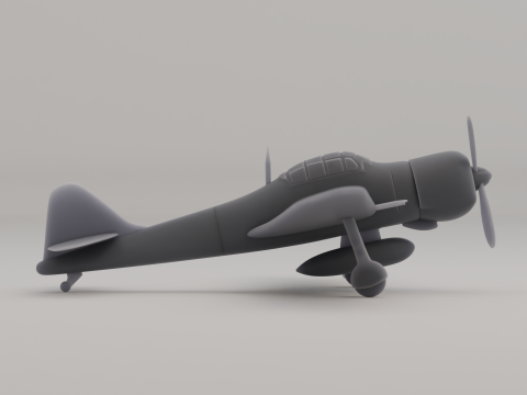 Mitsubishi A6M Zero Carrier Fighter Japan WO II 1940 3D printmodel