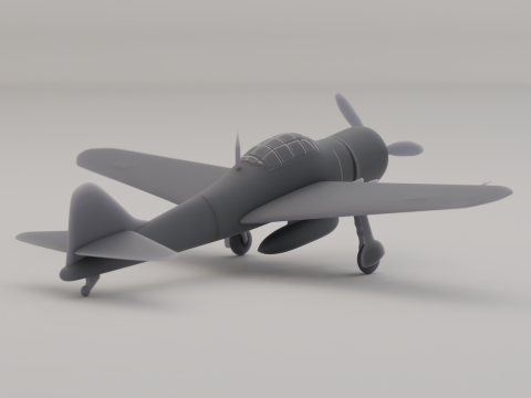 Mitsubishi A6M Zero Carrier Fighter Japan WO II 1940 3D printmodel