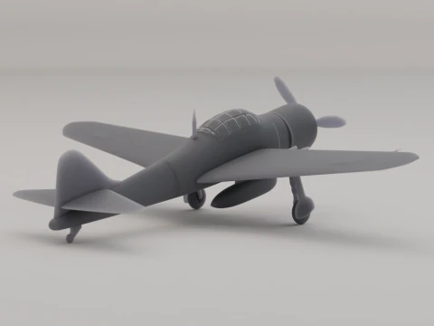 Mitsubishi A6M Zero Carrier Fighter Japan WWII 1940 3D Print Model