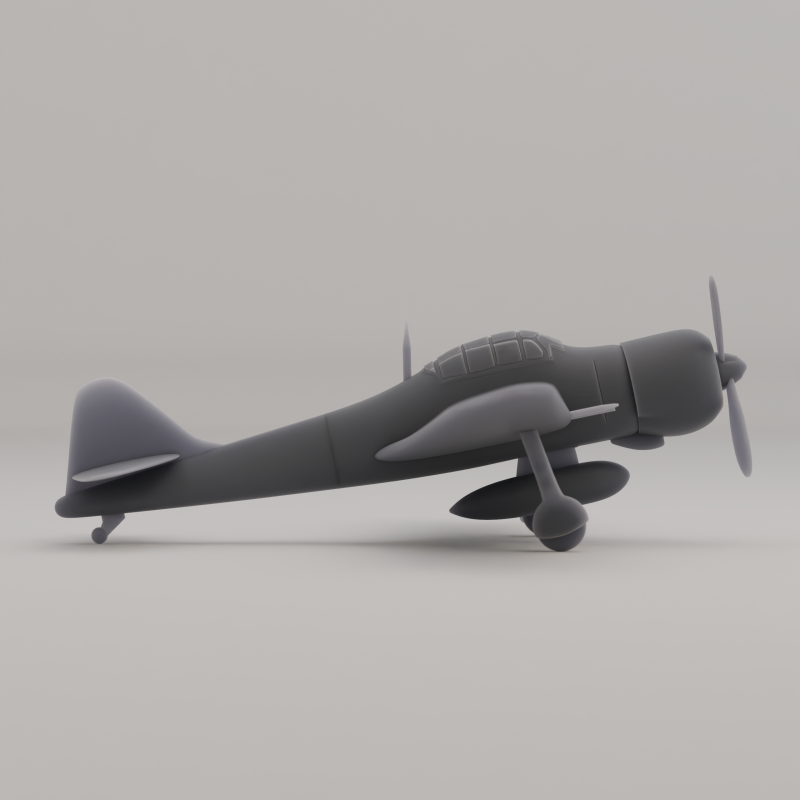 三菱 A6M 零式艦上戦闘機 日本第二次世界大戦 1940 3Dプリントモデル .c4d .max .obj .3ds .fbx .stl .blend 