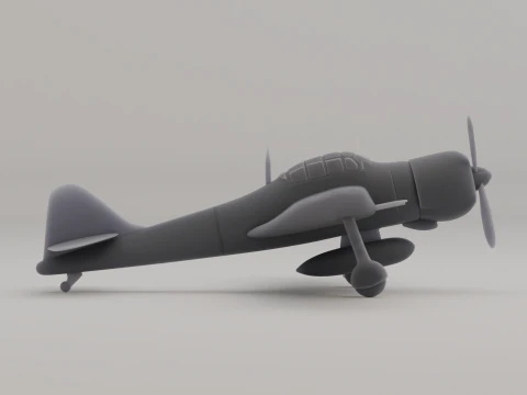 Mitsubishi A6M Zero Carrier Fighter Japan 2. Weltkrieg 1940 3D Druckmodell