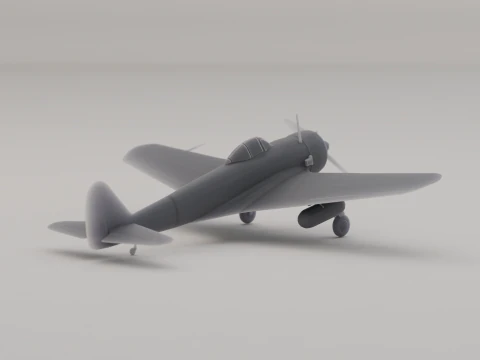 Nakajima Ki-43 Tactical Fighter Japan WWII 1942 3D Print Model