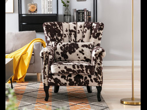Chair Velvet Wingback Chair with Pillow Nail-Head Channel Tufted Oversized 3D Model