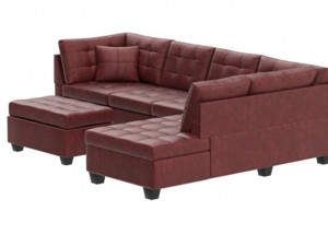 Chair Velvet Wingback Chair with Pillow Nail-Head Channel Tufted Oversized Modelo 3D