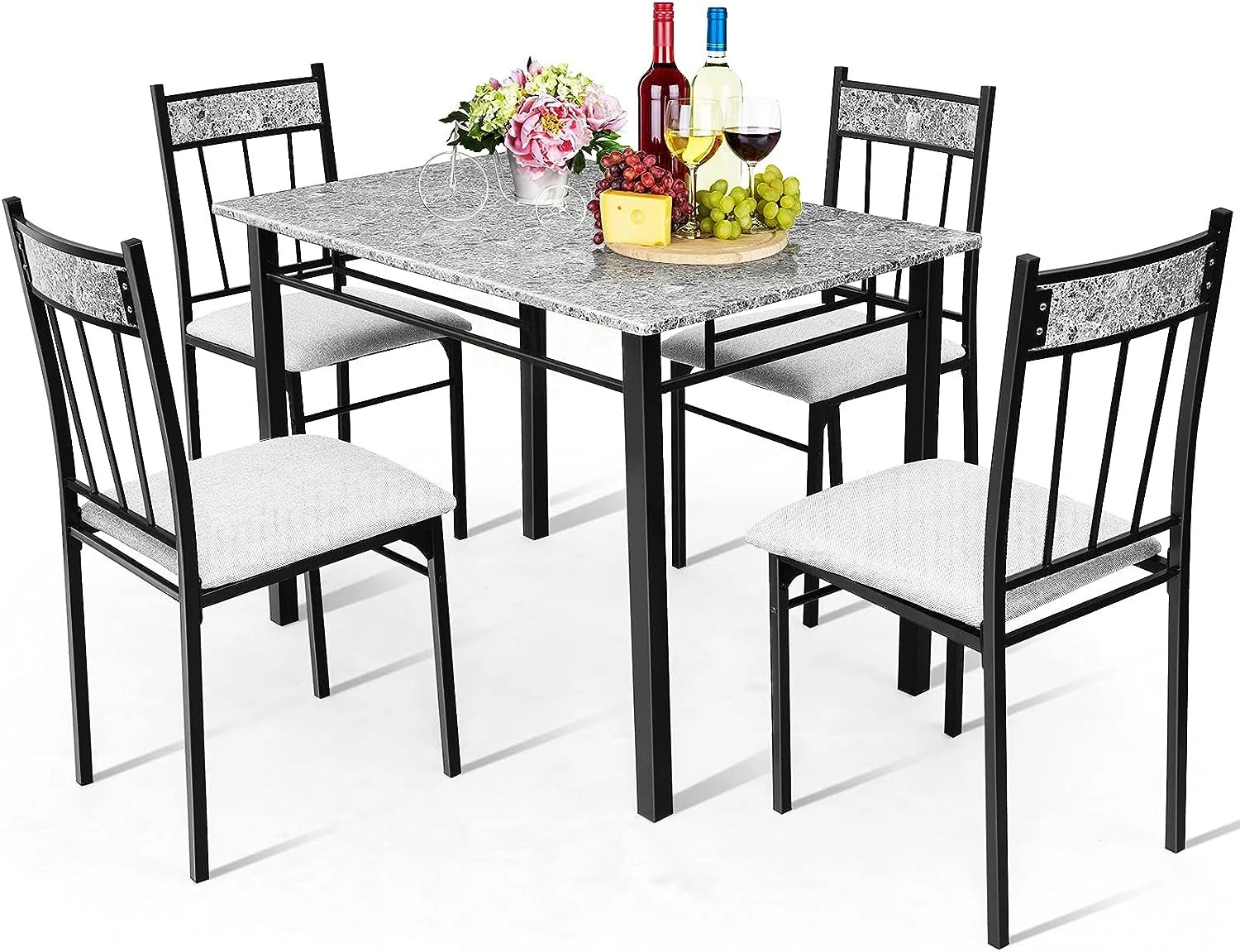 5-Piece Dining Room Set 3D Model .c4d .max .obj .3ds .fbx .stl .blend 