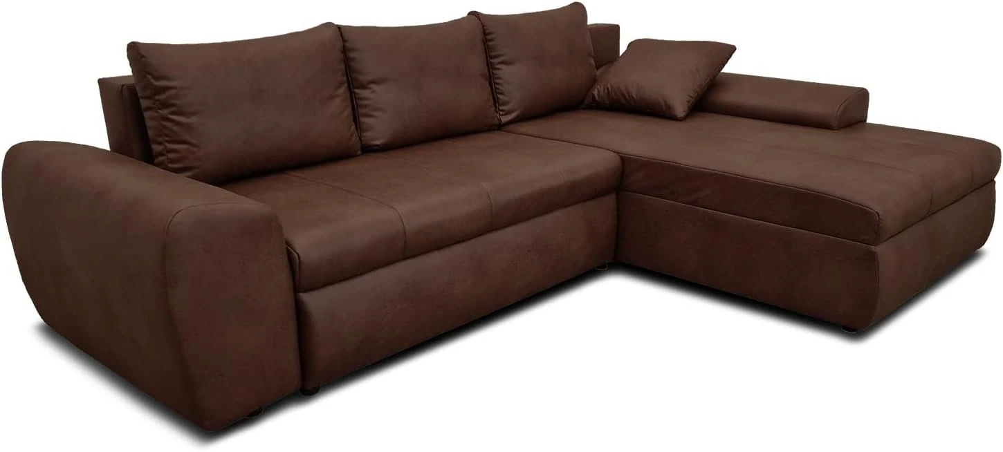 Lifestyle4living Corner Sofa with Pull-Out Bed Box in Brown 3D Model .c4d .max .obj .3ds .fbx .stl .blend 