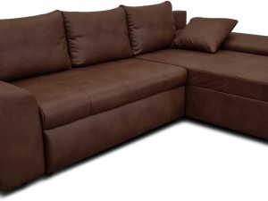 Lifestyle4living Corner Sofa with Pull-Out Bed Box in Brown 3Dモデル