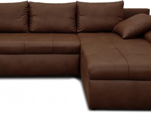 Lifestyle4living Corner Sofa with Pull-Out Bed Box in Brown 3D Model