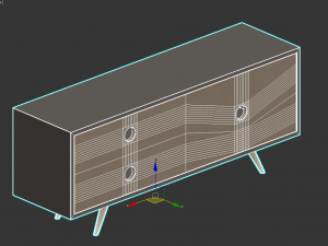 Wooden tv Unit 3Dモデル