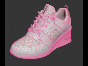 High Heeld Wedge Sneakers for Women 3D Model