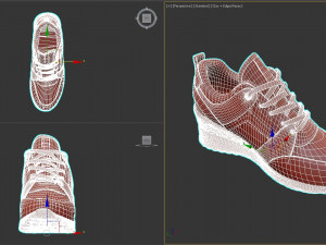 High Heeld Wedge Sneakers for Women 3D Model
