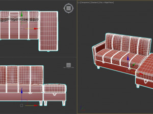 Sofa with Armrests Modèle 3D