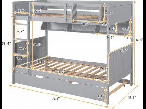 Twin Over Twin Bunk Bed Modelo 3D