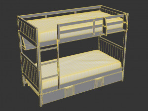 Twin Over Twin Bunk Bed Modelo 3D