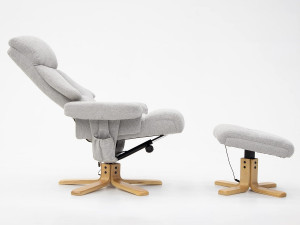 ActiLife Pillow Top Heated Massage Swivel Recliner with Footstool Model 3D