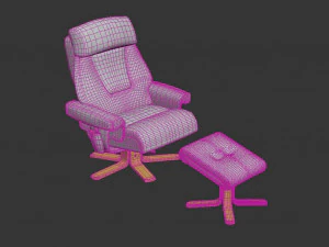 ActiLife Podgrzewany, obrotowy fotel do masażu z podn&oacute;żkiem Model 3D