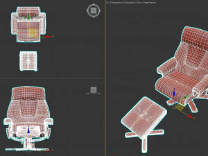 ActiLife Podgrzewany, obrotowy fotel do masażu z podn&oacute;żkiem Model 3D