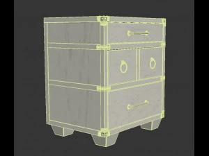 Comodino Acme Furniture Orchest Grigio Modello 3D