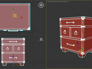 Comodino Acme Furniture Orchest Grigio Modello 3D