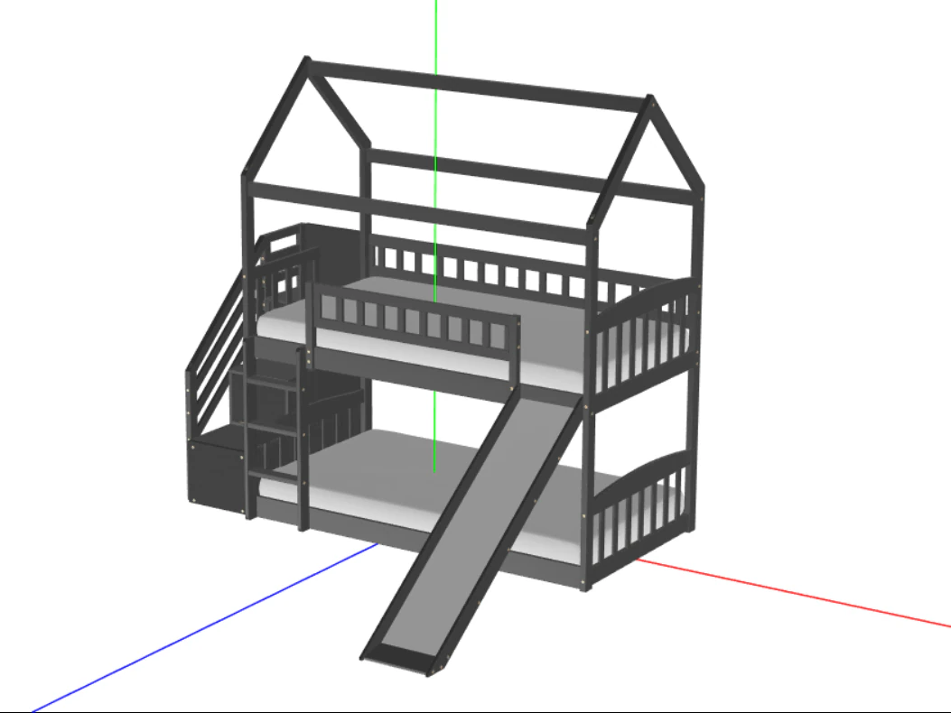 BUNK BED 3D Model .c4d .max .obj .3ds .fbx .stl .blend