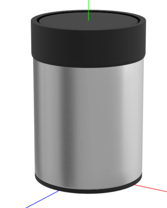 AmazonBasics Stainless Steel Dustbin Black 3D Model .c4d .max .obj .3ds .fbx .stl .blend