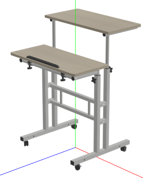 SDADI 2 Inches Carpet Wheels Mobile Standing Desk Stand Up Desk 3Dモデル .c4d .max .obj .3ds .fbx .stl .blend 