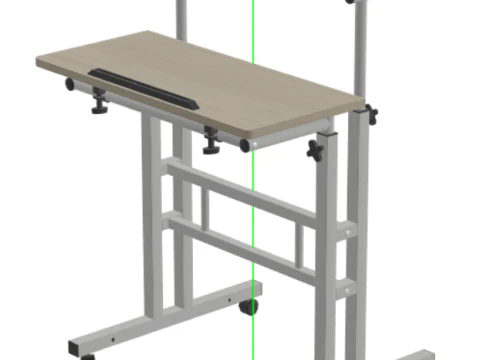 SDADI 2 İn&ccedil; Halı Tekerlekleri Mobil Ayaklı Masa Stand Up Masası 3D Model