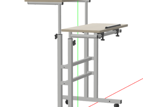 SDADI 2 Inches Carpet Wheels Mobile Standing Desk Stand Up Desk 3Dモデル