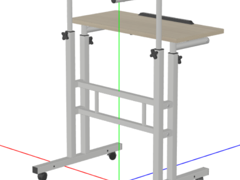 SDADI 2 Inches Carpet Wheels Mobile Standing Desk Stand Up Desk 3Dモデル
