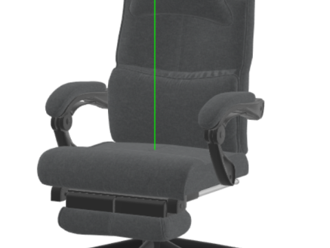 Reclining Computer Desk Chair with Footrest 3Dモデル