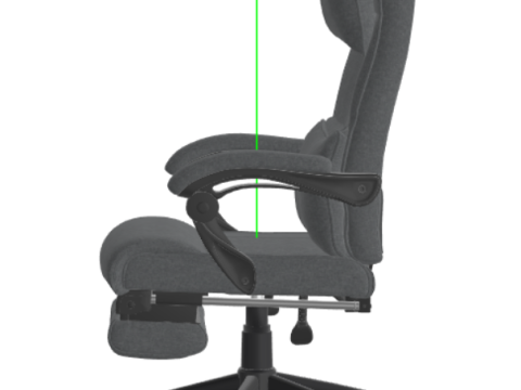 Reclining Computer Desk Chair with Footrest 3D Model