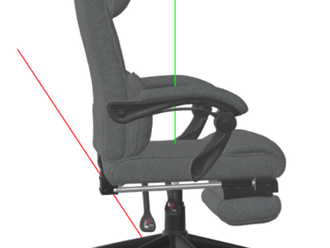 Reclining Computer Desk Chair with Footrest 3D Model
