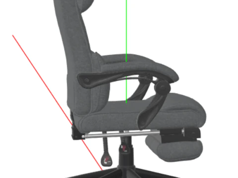 Reclining Computer Desk Chair with Footrest 3D Model