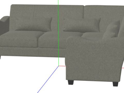 L Shape Sofa Set 3Dモデル