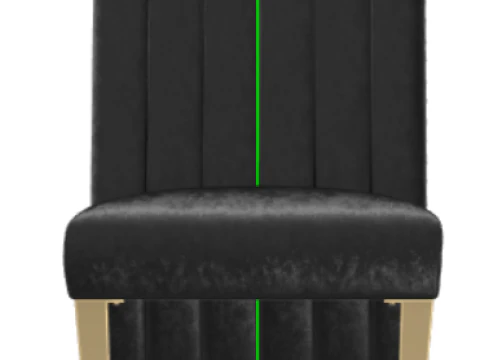 Sedie da pranzo AZhome Sedia da sala da pranzo da cucina in velluto nero Sedie imbottite contemporanee con oro Modello 3D