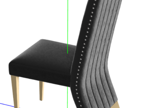 AZhome Dining Chairs Black Velvet Kitchen Dining Room Chair Contemporary Upholstered Chairs with Gol 3D Model