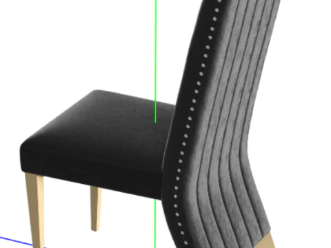 AZhome ダイニングチェア ブラック ベルベット キッチン ダイニング ルーム チェア コンテンポラリー 布張りチェア ゴル付き 3Dモデル