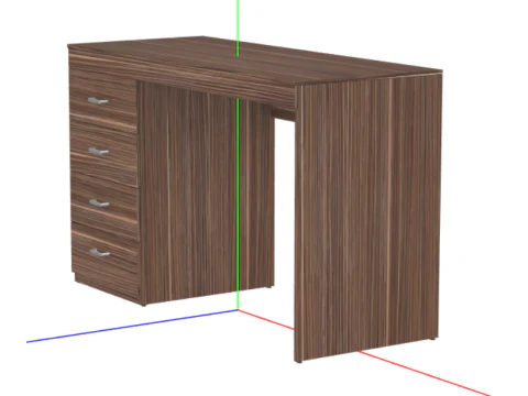 Solimo Hereto 엔지니어링 목재 연구 테이블 3D 모델