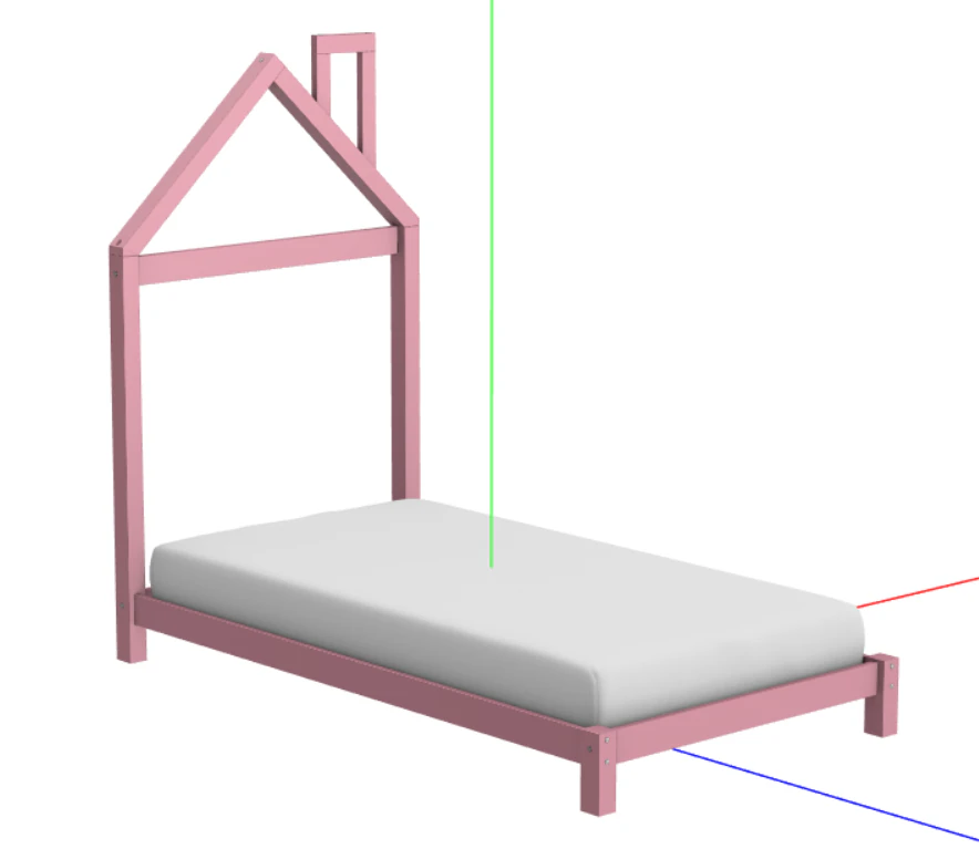 Floor Bed for Kids 3D Model .c4d .max .obj .3ds .fbx .stl .blend