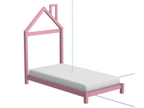 Напольная кровать для детей 3D Модель