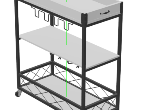 TUTOTAK Bar Cart Serving Cart for Home 3Dモデル