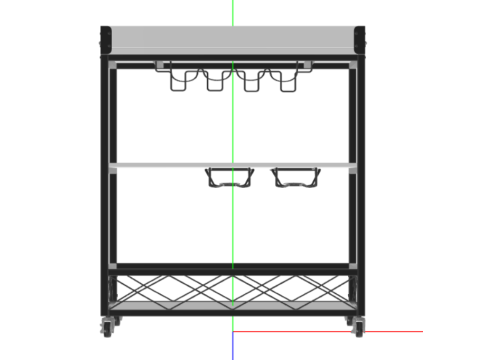 TUTOTAK Bar Cart Serving Cart for Home 3Dモデル